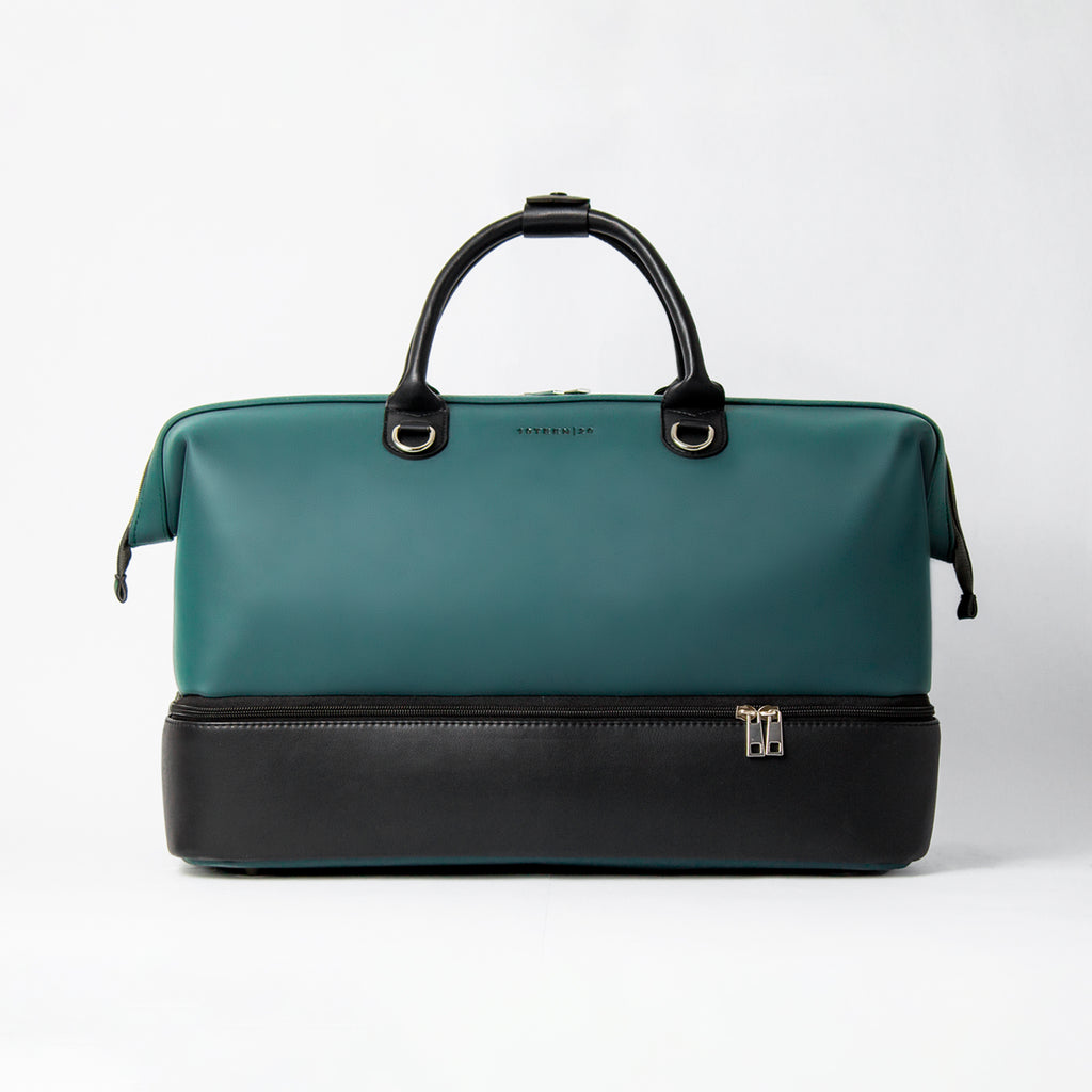 Verdant vegan leather duffel bag – front view